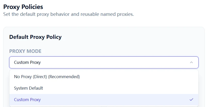 Cloud Waste Scanner network and proxy settings panel.